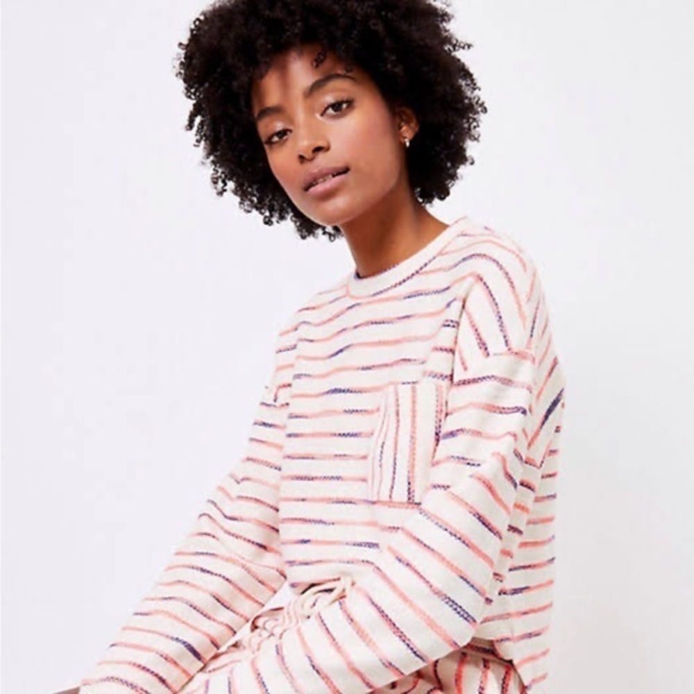Lou & Grey neon striped Baja sweatshirt, Sz. XS